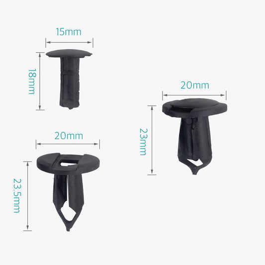 20 Pcs 8mm Universal Nylon Bumper Fastener Rivet Retainer Clips - Lantee