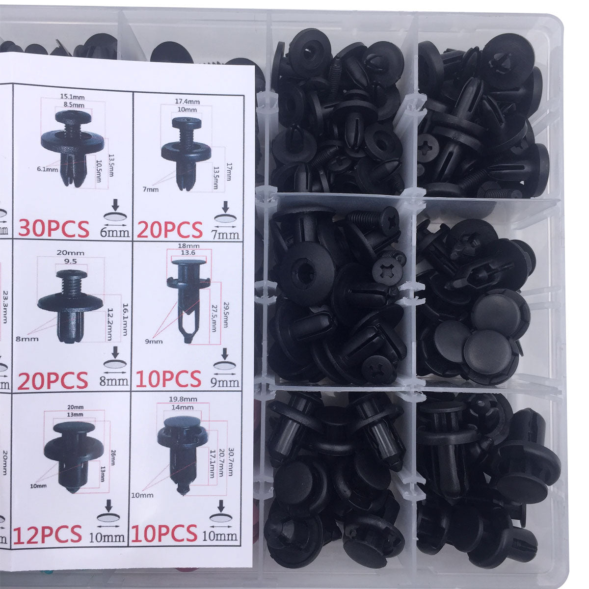 299 Pcs Car Front Bumper Fender Door Panel Retainer Clips Kit 18 Types - Lantee