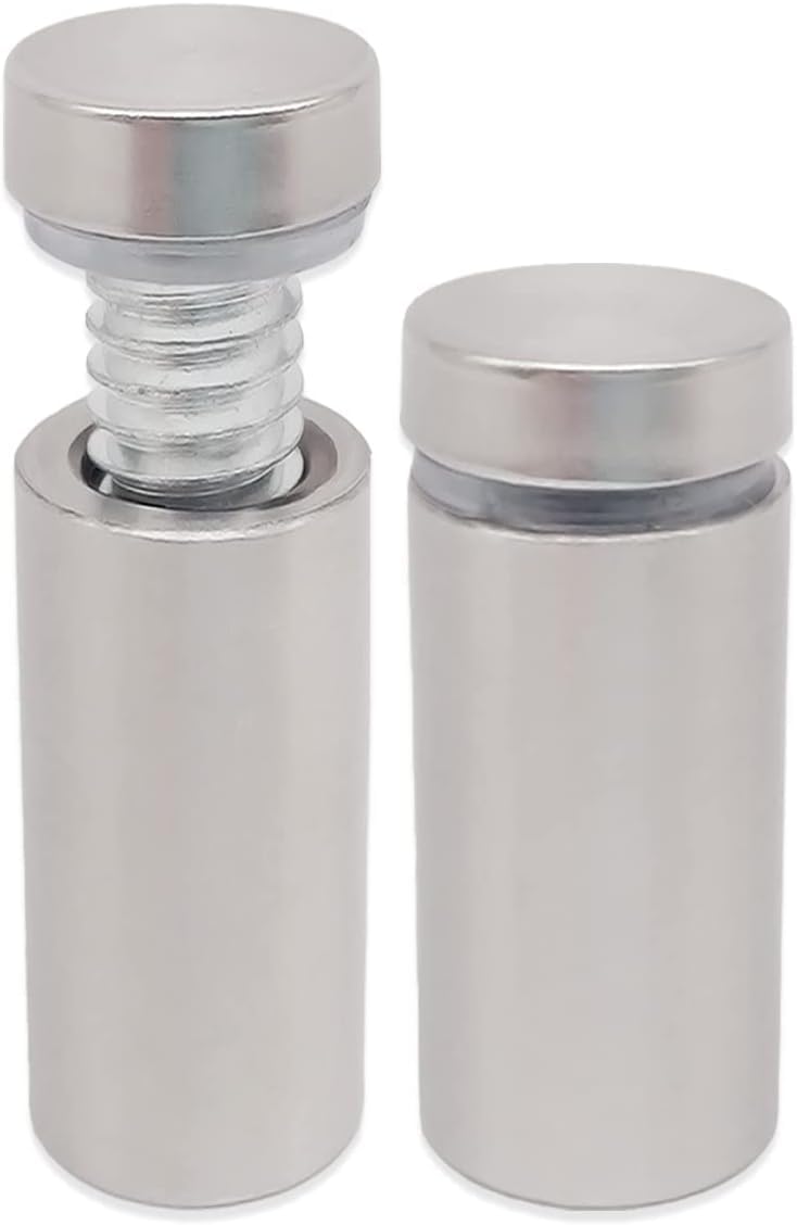 Lantee 8 Pcs Stainless Steel Standoff Screws, 19 x 70mm (3/4 x 2.75 in) Large Diameter Wall Spacers for Acrylic and Glass Displays