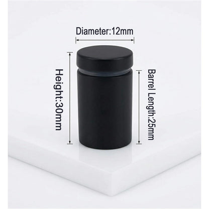 Lantee 20pcs Black Sign Standoff Screws, Stainless Steel Wall Mount Standoff Holders, Heavy Duty for 1/2" Thick Acrylic/Glass 1/2" x 1-1/8"(12x30mm) - Image 2