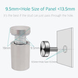 Lantee 50 Pcs 3/4 x 1-1/8 Inch Standoff Mounts - Stainless Steel Glass Sign Standoff Mounting Hardware Screws, 19 x 30mm - Image 4