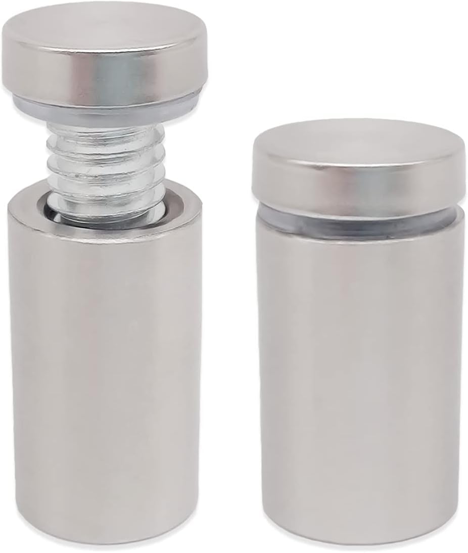 Lantee 8 Pcs Stainless Steel Standoff Screws, 12 x 50mm (1/2 x 2 in) Wall Spacers for Acrylic and Glass Sign Mounting