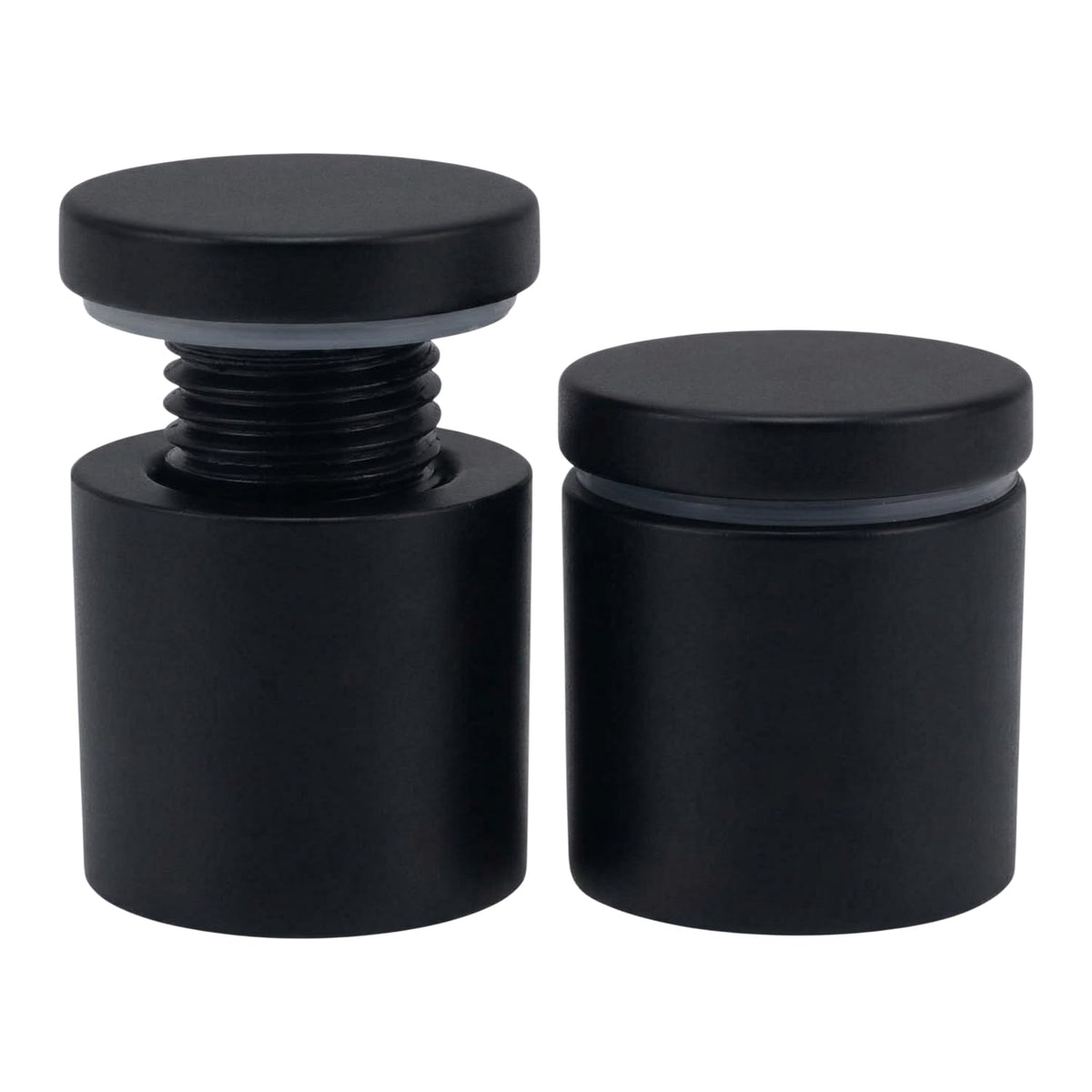 Lantee 8pcs Black Sign Standoff Screws, Stainless Steel Wall Mount Standoff Holders, Heavy Duty for 1/2" Thick Acrylic/Glass 1" x 1"(25x25mm)