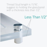 Lantee 8 Pcs Stainless Steel Standoff Screws, 19 x 70mm (3/4 x 2.75 in) Large Diameter Wall Spacers for Acrylic and Glass Displays - Image 5