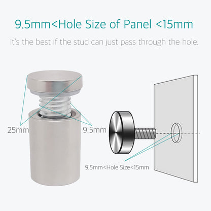 1 x 1-5/8 Inch Standoff Hardware for Plexiglass - Lantee 12 Pcs Stainless Steel Glass Sign Standoff Mounts Screws 25x40mm - Image 4