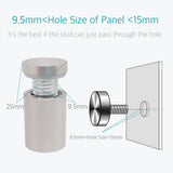 Lantee 12 Pcs Heavy Duty Sign Standoffs, 1 x 2 Inch (25x50mm) Stainless Steel Standoff Screws, Large Wall Mount Hardware for Thick Acrylic & Glass Signs, Brushed Finish Architectural Display - Image 4