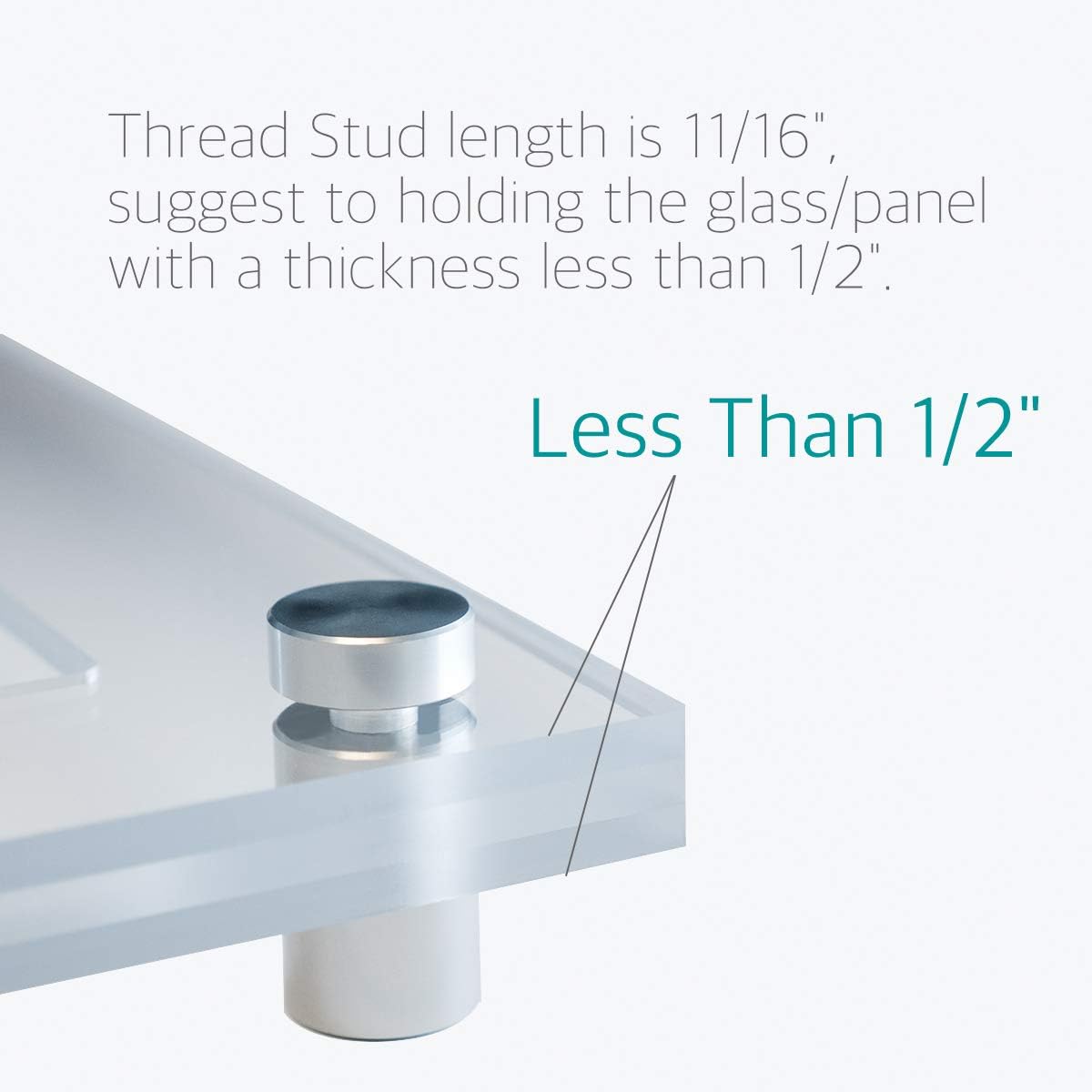 Lantee 12 Pack 3/4 x 1 Inch Sign Standoff Mounts, Stainless Steel Glass Standoff Holder with Rubber Gaskets, Brushed Finish Advertising Hardware for Acrylic Picture Frames, Wall Mounted Display Screws - Image 5