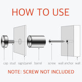Lantee 12 Pack 3/4 x 1 Inch Sign Standoff Mounts, Stainless Steel Glass Standoff Holder with Rubber Gaskets, Brushed Finish Advertising Hardware for Acrylic Picture Frames, Wall Mounted Display Screws - Image 3