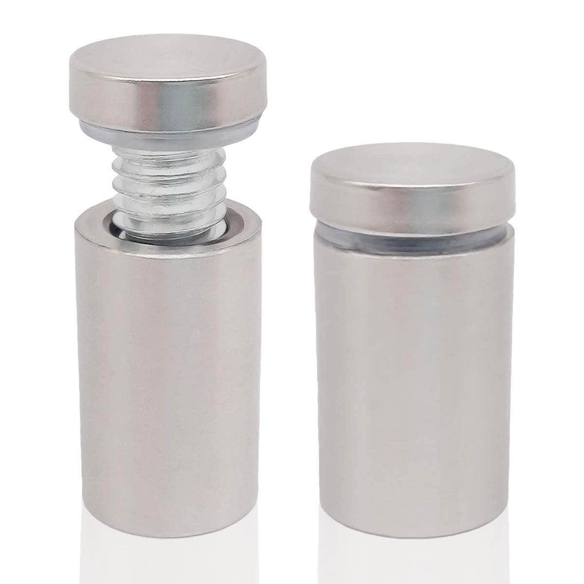 Lantee 20 Pack Stainless Steel Sign Standoffs, 1/2" x 1" (12 x 25mm) Wall Mount Hardware for Acrylic & Glass Signs, Floating Display Mounts for Office Signs, Picture Frames & Decorative Panels