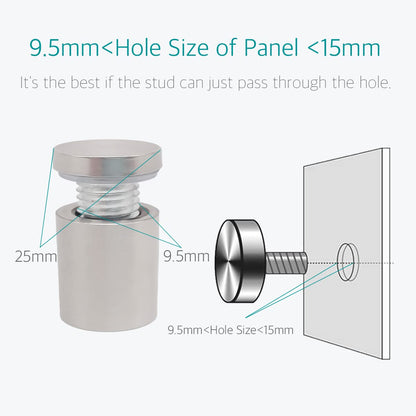 1" x 1" Standoff Screws - Lantee 12 Pcs Stainless Steel Glass Sign Standoff Mounts Hardware Screws 25 x 25mm - Image 4