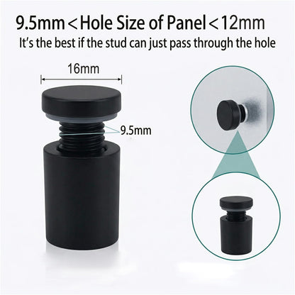 Lantee 12pcs Black Sign Standoff Screws, Stainless Steel Wall Mount Standoff Holders, Heavy Duty for 1/2" Thick Acrylic/Glass 5/8" x 1-1/8"(16x30mm) - Image 3
