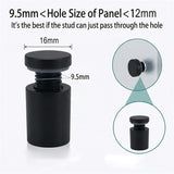 Lantee 8pcs Black Sign Standoff Screws, Stainless Steel Wall Mount Standoff Holders, Heavy Duty for 1/2" Thick Acrylic/Glass 5/8" x 1"(16x25mm) - Image 3