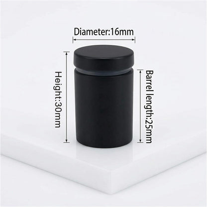 Lantee 12pcs Black Sign Standoff Screws, Stainless Steel Wall Mount Standoff Holders, Heavy Duty for 1/2" Thick Acrylic/Glass 5/8" x 1-1/8"(16x30mm) - Image 2