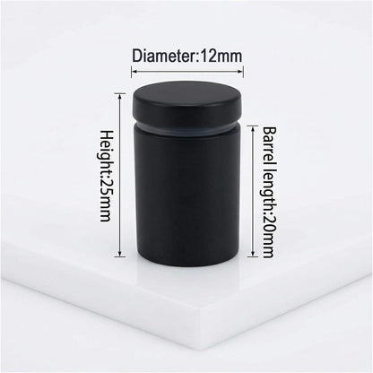 Lantee 12pcs Black Sign Standoff Screws, Stainless Steel Wall Mount Standoff Holders, Heavy Duty for 1/2" Thick Acrylic/Glass 1/2" x 1"(12x25mm) - Image 2