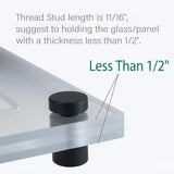 Lantee 12pcs Black Sign Standoff Screws, Stainless Steel Wall Mount Standoff Holders, Heavy Duty for 1/2" Thick Acrylic/Glass 5/8" x 1"(16x25mm) - Image 5