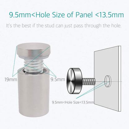 Lantee 20 Pack Stainless Steel Sign Standoffs, 3/4" x 1-1/8" Wall Mount Hardware for Acrylic & Glass Signs, Brushed Finish Display Mounting Screws for Office, Business, Reception & Door Signs - Image 5