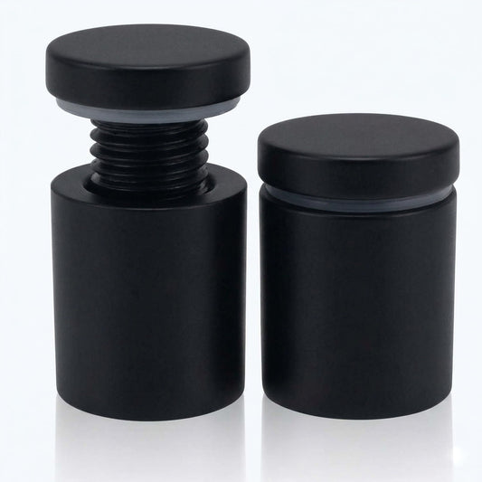 Lantee 12pcs Black Sign Standoff Screws, Stainless Steel Wall Mount Standoff Holders, Heavy Duty for 1/2" Thick Acrylic/Glass 1/2" x 3/4"(12x20mm)