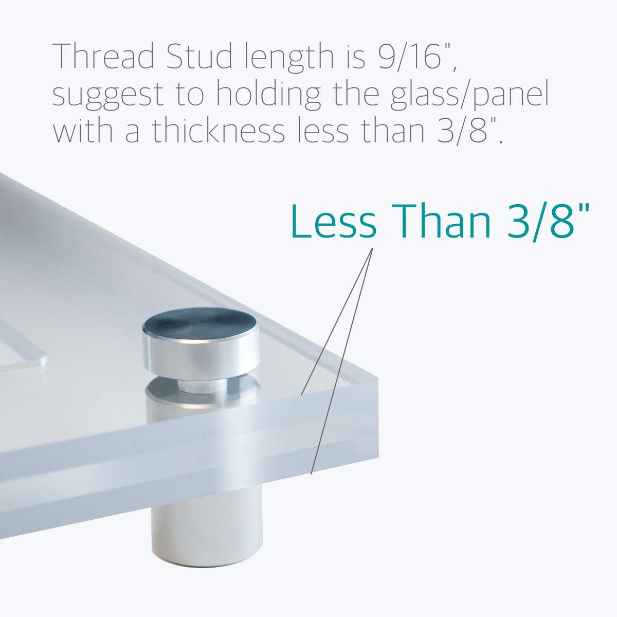 Lantee 20 Pack Stainless Steel Sign Standoffs, 1/2" x 1" (12 x 25mm) Wall Mount Hardware for Acrylic & Glass Signs, Floating Display Mounts for Office Signs, Picture Frames & Decorative Panels - Image 6