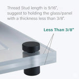 Lantee 12pcs Black Sign Standoff Screws, Stainless Steel Wall Mount Standoff Holders, Heavy Duty for 1/2" Thick Acrylic/Glass 1/2" x 1-1/8"(12x30mm) - Image 5