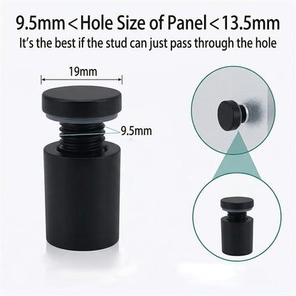Lantee 20pcs Black Sign Standoff Screws, Stainless Steel Wall Mount Standoff Holders, Heavy Duty for 1/2" Thick Acrylic/Glass 3/4" x 1"(19x25mm) - Image 3