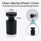 Lantee 12pcs Black Sign Standoff Screws, Stainless Steel Wall Mount Standoff Holders, Heavy Duty for 1/2" Thick Acrylic/Glass 3/4" x 1"(19x25mm) - Image 3