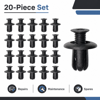Lantee 20-piece push-type retainer clip set for repairs maintenance and spares