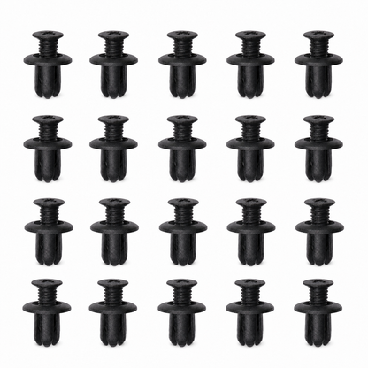 Lantee 20-pack black nylon 8mm push-type retainer clips