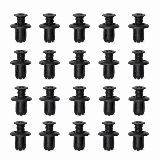 Lantee 20-pack black nylon 8mm push-type retainer clips