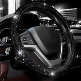 38cm  Rhinestone Diamond Non-Slip Car Steering Wheel Cover - Lantee