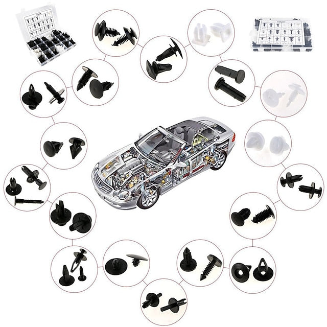 415pcs Car Bumper Retainer Clips & Fasteners Set with Tools - Lantee