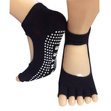 Lantee Open Foot Half Toe Non Slip Pilates Yoga Socks with Grips Cotton 4 Pack - Lantee Online Store