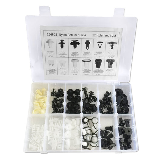 166 Pcs 12 Types of Push Type Door Panel Retainer Car Fasteners Clips - Lantee Online Store