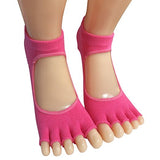 Lantee Open Foot Half Toe Non Slip Pilates Yoga Socks with Grips Cotton 4 Pack - Lantee Online Store