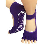 Lantee Open Foot Half Toe Non Slip Pilates Yoga Socks with Grips Cotton 4 Pack - Lantee Online Store