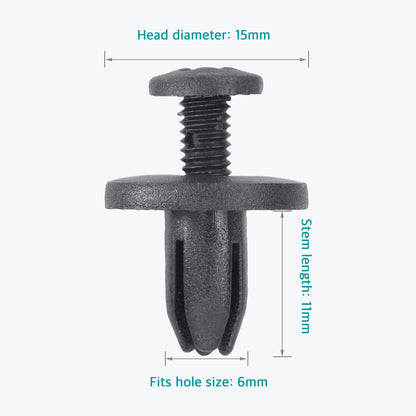 Lantee 50 Pcs 6mm Push-Type Retainer Clips for Nissan 10998-30880 - Lantee Online Store