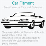 50 Pcs 9mm Bumper, Engine Cover, Fender & Grille Retainer Clips - Lantee