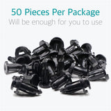 50 Pcs 9mm Bumper, Engine Cover, Fender & Grille Retainer Clips - Lantee