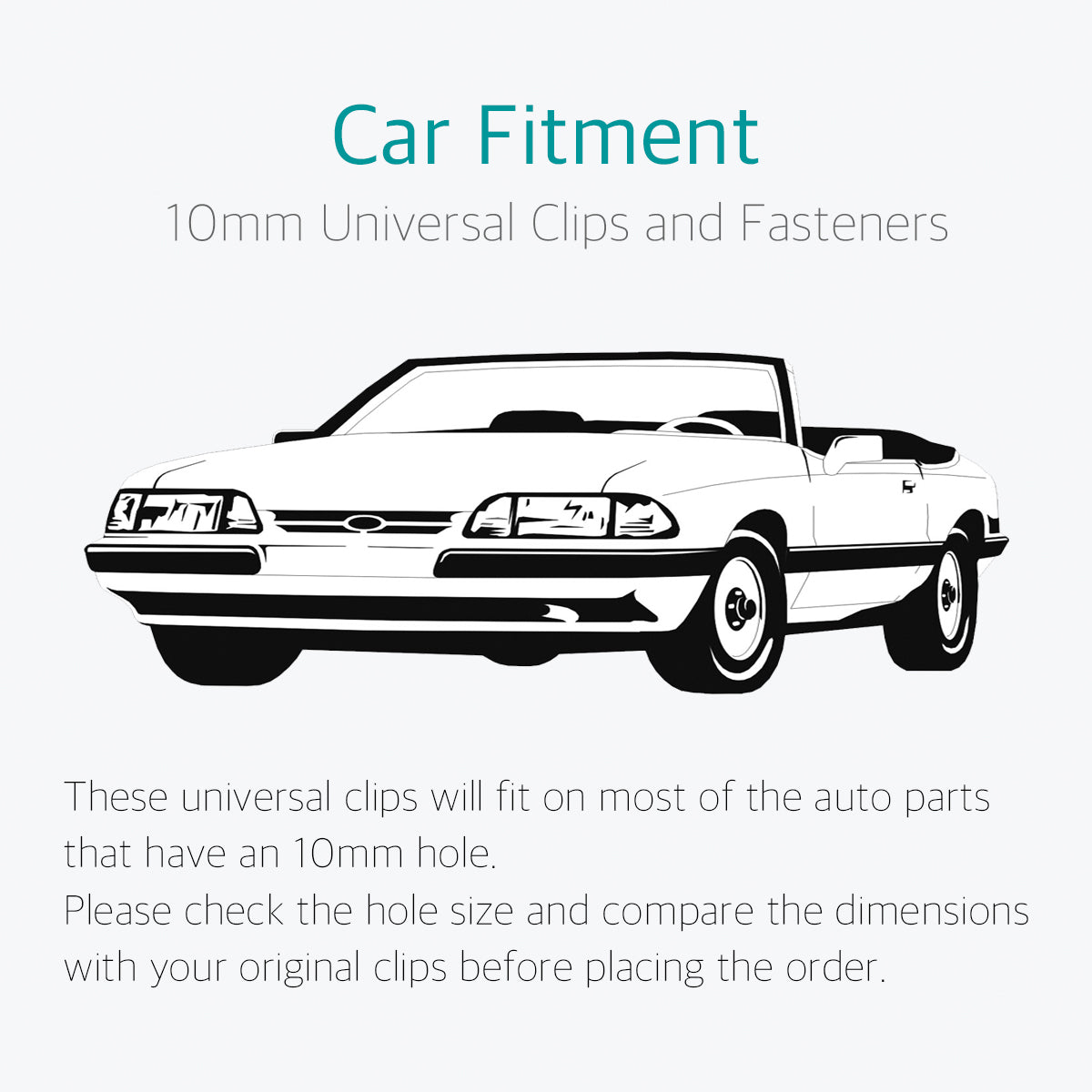 Lantee 10mm Universal Front & Rear Bumper Push-Type Retainer Clips, Pack of 50 - Lantee Online Store