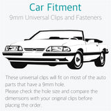 100 Pcs Universal 9mm Nylon Bumper Clips, Car Retainer Fasteners - Lantee