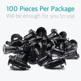 100 Pcs Universal 9mm Nylon Bumper Clips, Car Retainer Fasteners - Lantee