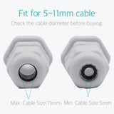 White PG 11 Cable Gland - 20 Pcs Waterproof Wire Glands - Lantee Online Store