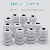 20 Pcs White PG 9 Cable Gland - Lantee Online Store