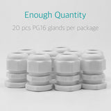 20 Pcs PG16 White Waterproof Cable Wire Gland Connector Fitting - Lantee Online Store