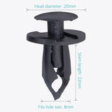 20 Pcs 8mm Universal Nylon Bumper Fastener Rivet Retainer Clips - Lantee