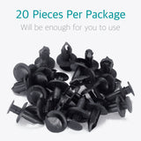 20 Pcs 8mm Universal Nylon Bumper Fastener Rivet Retainer Clips - Lantee
