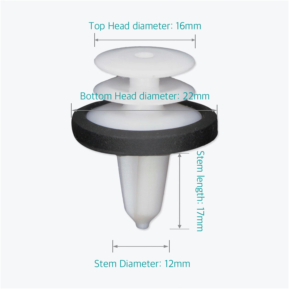 50 Door Trim Panel Retainer Clips with Sealer for Ford W713297-S300 - Lantee Online Store