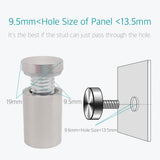 Lantee 8 Pcs 19 x 40mm Silver Tone Stainless Steel Standoff Hardware for Glass - Lantee Online Store