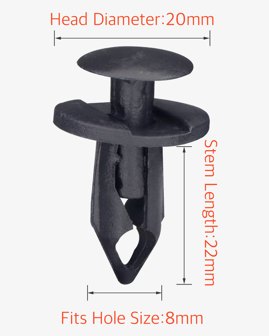 10 Pcs 8mm Universal Nylon Bumper Fastener Rivet Retainer Clips - Lantee