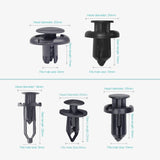 50 Pcs 8mm, 9mm, 10mm Front Bumper Fender Push Type Retainer Clips - Lantee