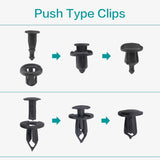 50 Pcs 8mm, 9mm, 10mm Front Bumper Fender Push Type Retainer Clips - Lantee